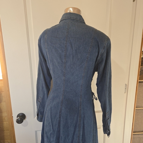 Vintage Forenza Denim Western Long Sleeve Button Down Maxi Dress, SIZE 10 - Picture 13 of 16
